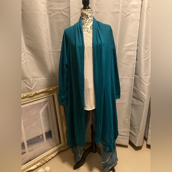 Cache-Cache Lightweight Cotton Blend Knit Yoga/Meditation Shawl/Cardigan - Picture 1 of 8